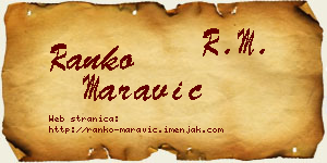 Ranko Maravić vizit kartica